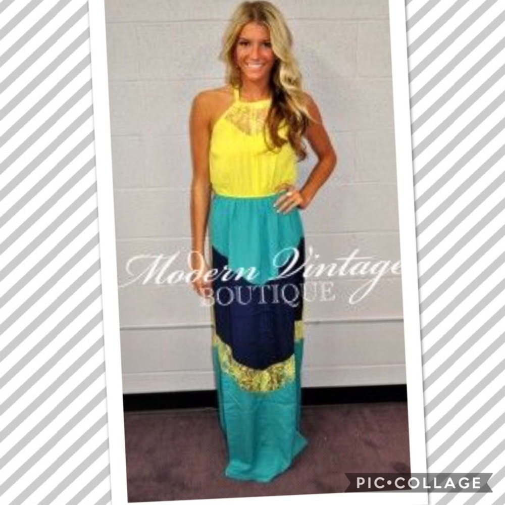NWOT Color Block Maxi Dress